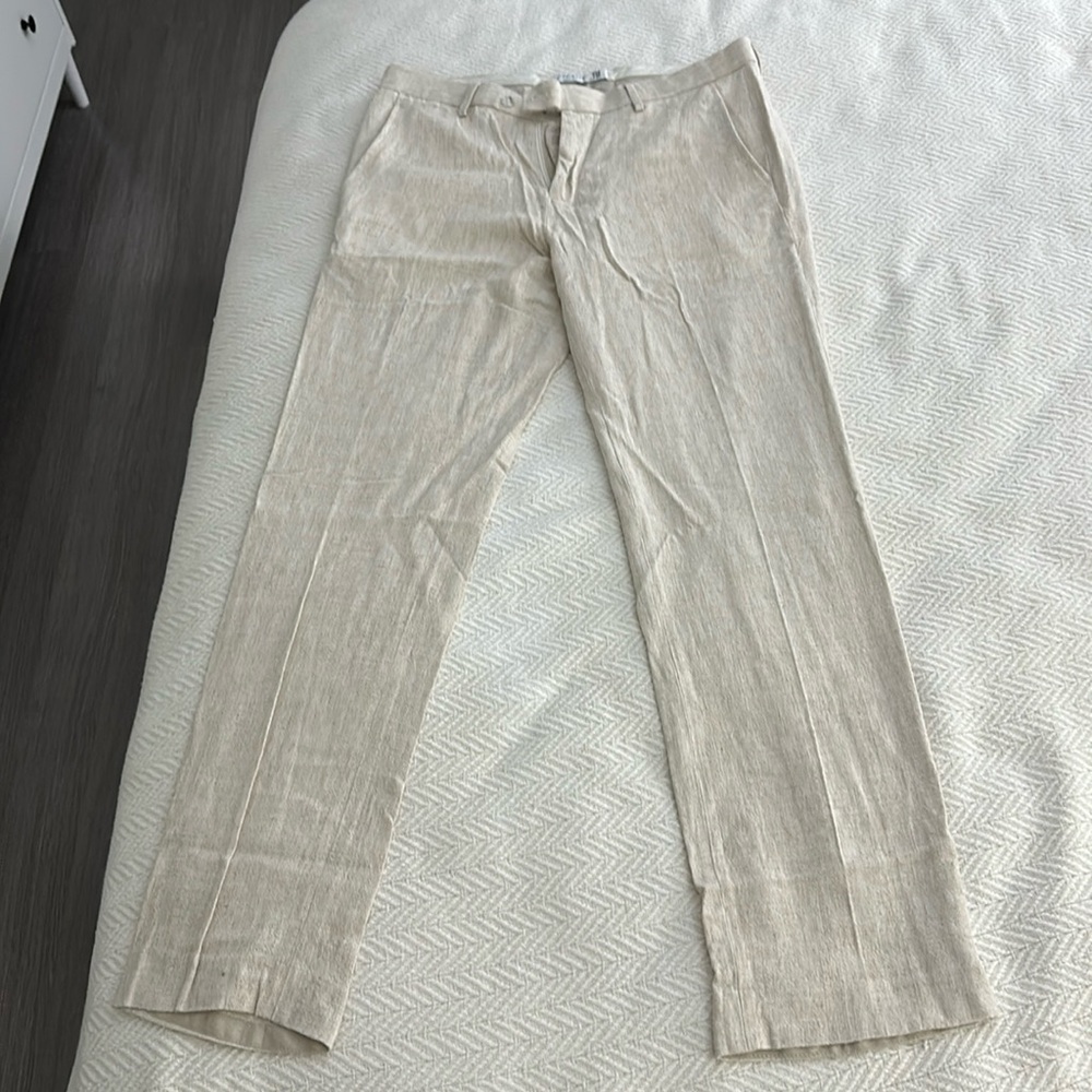 linen trousers color crème , size 32x32